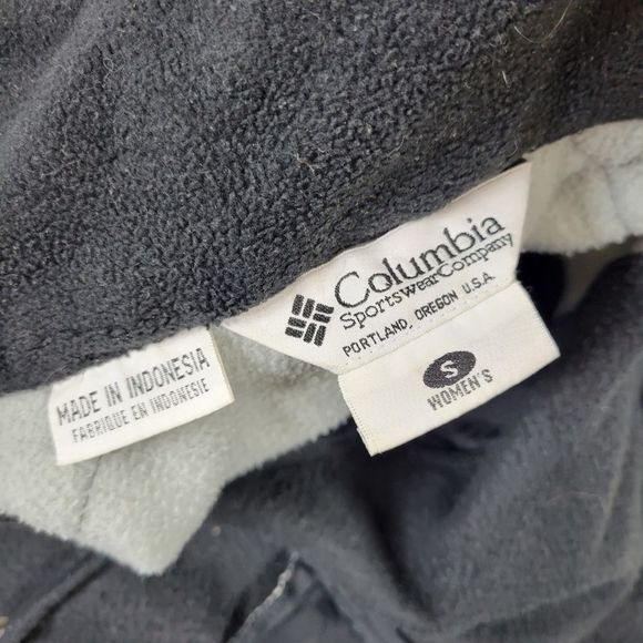 Columbia Women's Size Small Full Zip gray black Fuzzy Fleece Jacket Zip pockets - Picture 6 of 7